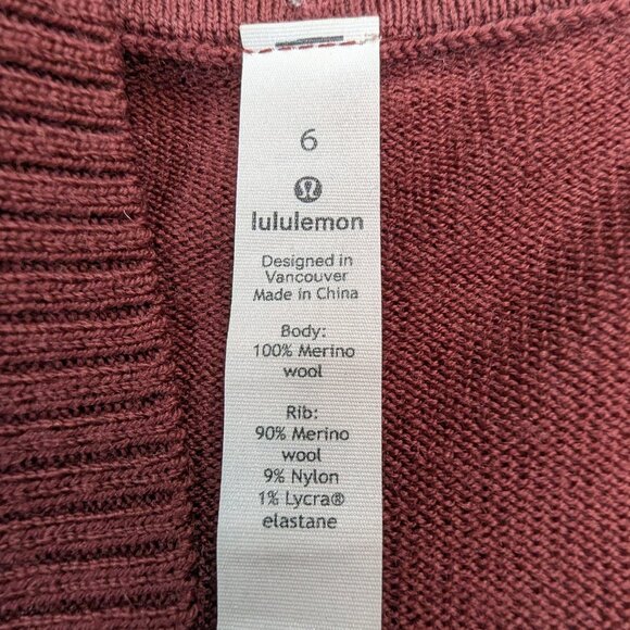 Lululemon Sit In Lotus Wrap II Style Number: W4ANWS Burgundy,Cassis Size 6 - Picture 12 of 15